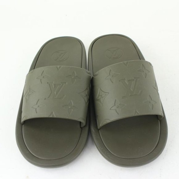 Louis Vuitton Khaki Green 37 Sunbath Flat Mule San - Picture 5 of 12